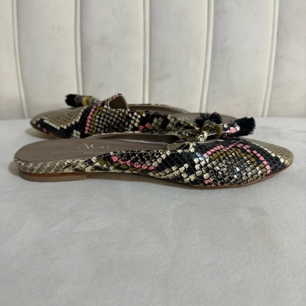 💗 Chic Pink & Brown AGL Mules– Size 37.5 🤎 - Picture 5 of 11